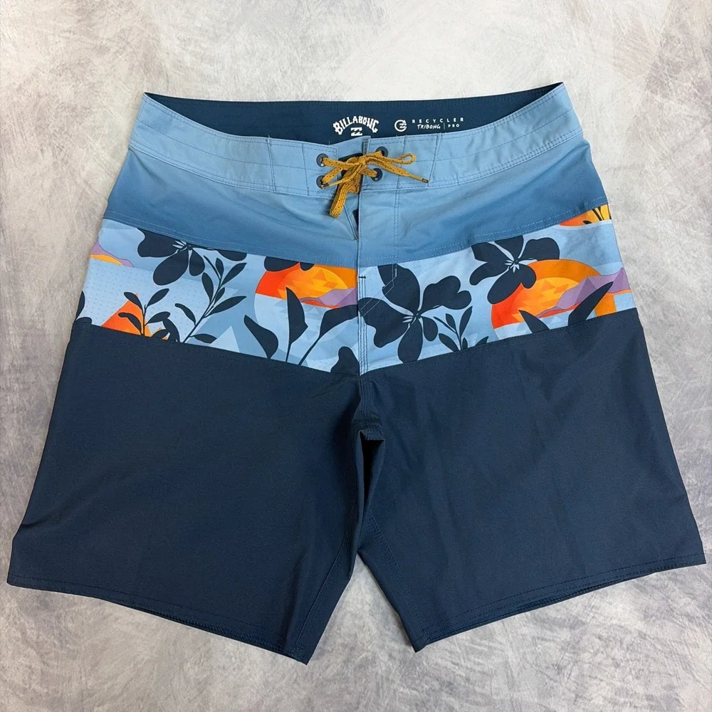 Billabong Tribong Pro Board Shorts Mens 32 Blue Tropical Floral Recycler